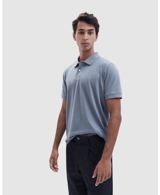 UNISON - Classic Jersey Polo - Casual shirts (Smoke Blue) Classic Jersey Polo
