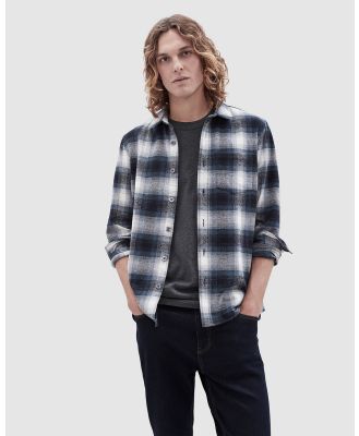 UNISON - Petrol Check L S Relaxed Fit Shirt - Casual shirts (Petrol) Petrol Check L-S Relaxed Fit Shirt