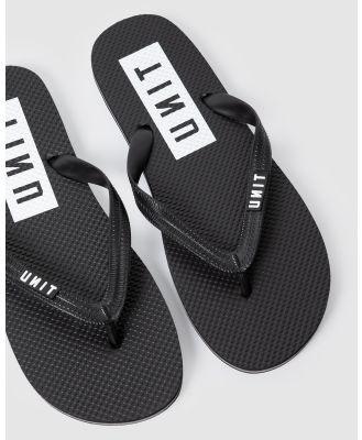 UNIT - Box Flip Flops - Thongs (BLACK WHITE) Box Flip Flops