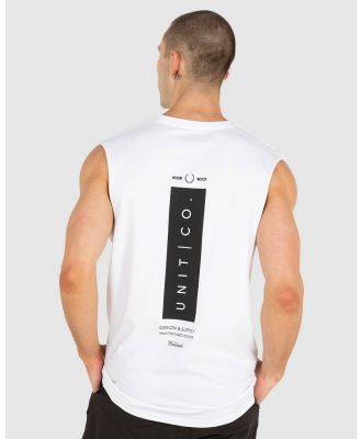 UNIT - UNIT Plate Mens Muscle Tee - Muscle Tops (WHITE) UNIT Plate Mens Muscle Tee