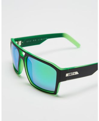 UNIT - Vault Polarised Sunglasses - Square (Black & Green) Vault Polarised Sunglasses