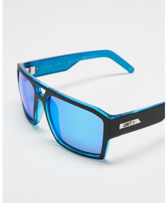 UNIT - Vault Polarised Sunglasses - Square (Matte Black & Blue) Vault Polarised Sunglasses