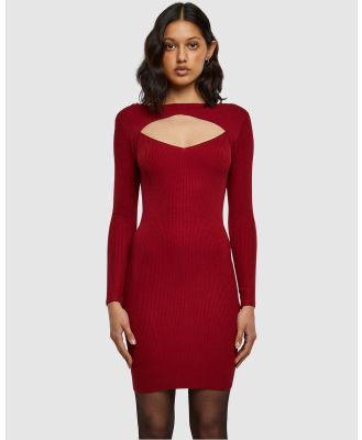 Urban Classics - UC Ladies Cut Out Dress - Bodycon Dresses (Burgundy) UC Ladies Cut Out Dress