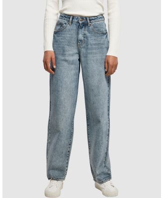 Urban Classics - UC Ladies High Waist 90's Wide Leg Denim Pants - Jeans (Washed Light Blue) UC Ladies High Waist 90's Wide Leg Denim Pants