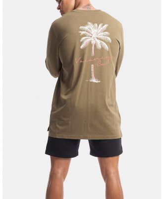 Vacancy Co - Tropical Long Sleeve Tee - Long Sleeve T-Shirts (Olive) Tropical Long Sleeve Tee
