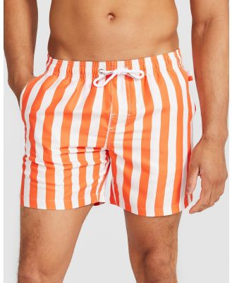 Vacay Swimwear - Bali Swim Shorts - Swimwear (Orange & White) Bali Swim Shorts