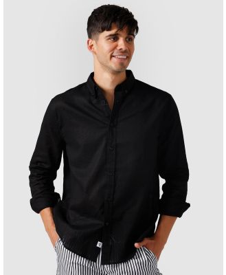 Vacay Swimwear - Black Linen Shirt - Casual shirts (Black) Black Linen Shirt