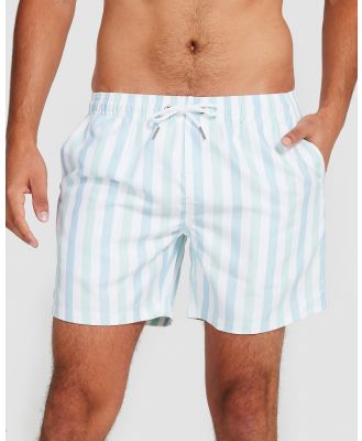 Vacay Swimwear - Bondi Swim Shorts - Swimwear (Green & White) Bondi Swim Shorts