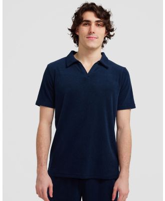 Vacay Swimwear - Navy Terry Polo - Casual shirts (Blue) Navy Terry Polo