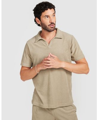 Vacay Swimwear - Olive Terry Polo - Casual shirts (Olive) Olive Terry Polo