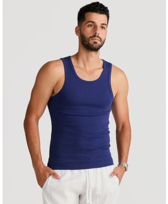 Vacay Swimwear - Rib Singlet Navy - T-Shirts & Singlets (Blue) Rib Singlet Navy