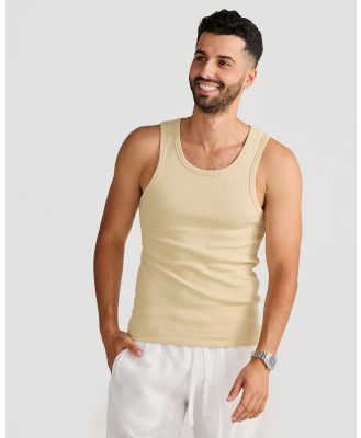 Vacay Swimwear - Rib Singlet Sand - T-Shirts & Singlets (Brown) Rib Singlet Sand