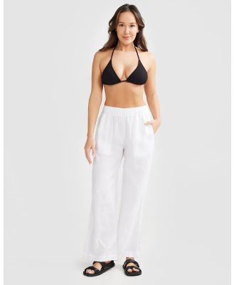 Vacay Swimwear - White Linen Pants - Pants (White) White Linen Pants