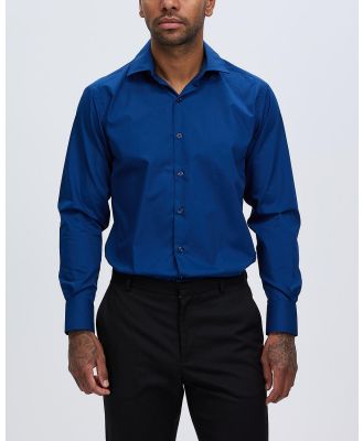 Van Heusen - Euro Tailored Fit Shirt Solid Poplin - Shirts & Polos (NAVY) Euro Tailored Fit Shirt Solid Poplin