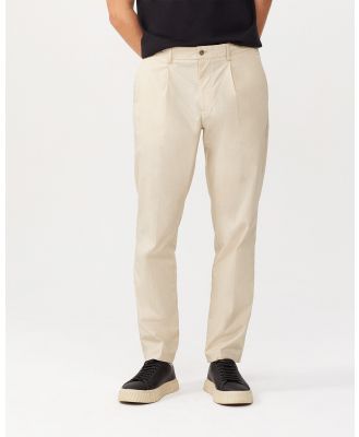 Van Heusen - Paper Cotton Pleated Pant - Pants (OATMILK) Paper Cotton Pleated Pant