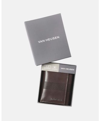 Van Heusen - Perforated Trifold Wallet - Wallets (BROWN) Perforated Trifold Wallet