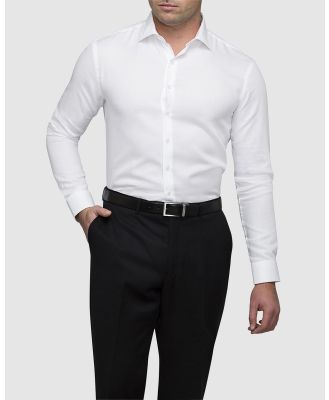 Van Heusen - Slim Fit Shirt Herringbone - Shirts & Polos (WHITE) Slim Fit Shirt Herringbone