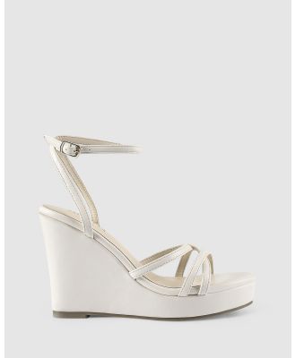 Verali - Amore Strappy Wedges - Wedges (Bone Smooth) Amore Strappy Wedges