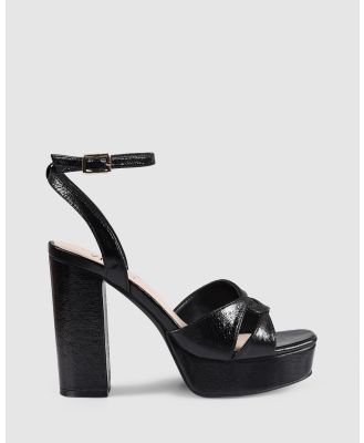 Verali - Indigo Platform Heels - Sandals (Black Crinkle) Indigo Platform Heels