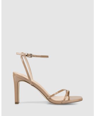 Verali - Kimmy Slim Strappy Heels - Sandals (Dark Camel Patent) Kimmy Slim Strappy Heels