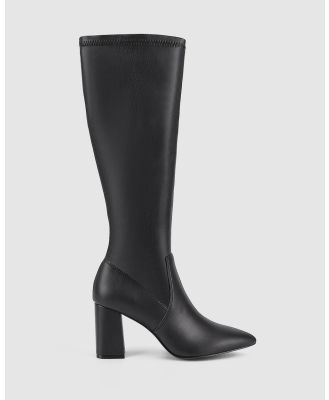 Verali - Manny Tall Boots - Knee-High Boots (Black Stretch) Manny Tall Boots