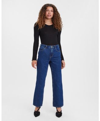 Vero Moda - Kithy Loose Straight Jeans - High-Waisted (Blue) Kithy Loose Straight Jeans