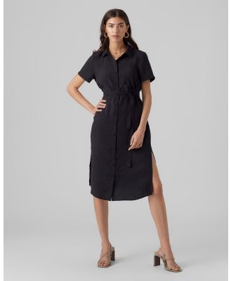Vero Moda - Queeny Calf Shirt Dress - Dresses (Black) Queeny Calf Shirt Dress