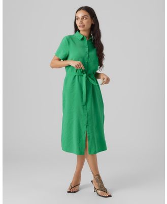 Vero Moda - Queeny Calf Shirt Dress - Dresses (Green) Queeny Calf Shirt Dress