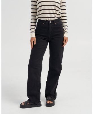 Vero Moda - Tessa High Waisted Wide Jeans - Tops (Black) Tessa High Waisted Wide Jeans