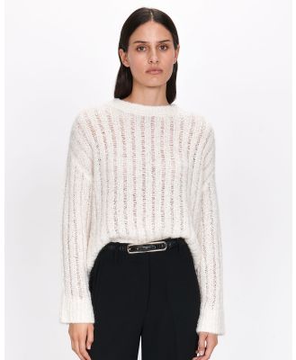 Veronika Maine - Boucle Mohair Sweater - Jumpers & Cardigans (101 Winter White) Boucle Mohair Sweater