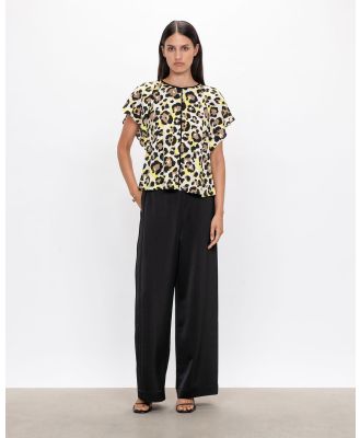 Veronika Maine - Citrus Leopard Soft Sleeve Top - Tops (199 Zest) Citrus Leopard Soft Sleeve Top