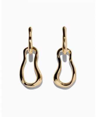 Veronika Maine - Large Link Drop Hoop Gold - Jewellery (160 Gold) Large Link Drop Hoop Gold