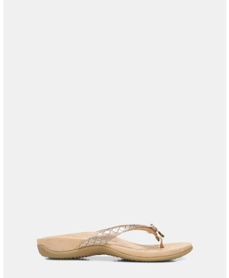 Vionic - Bella Toe Post Sandals - All thongs (Rose Gold Metallic Croc) Bella Toe Post Sandals