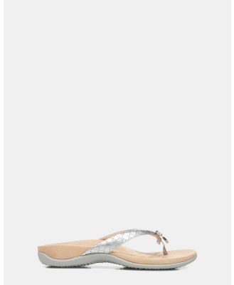 Vionic - Bella Toe Post Sandals - All thongs (Silver Metallic Croc) Bella Toe Post Sandals