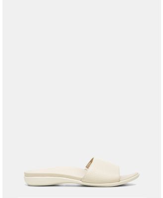 Vionic - Val Slide Sandals - Sandals (Cream Leather) Val Slide Sandals