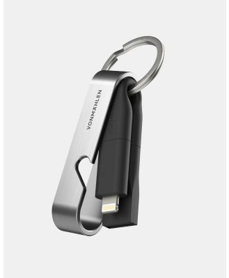 Vonmahlen - HIGH SIX   All In One Compact Keychain Universal Charging Cable - Tech Accessories (Silver - Black) HIGH SIX - All In One Compact Keychain Universal Charging Cable