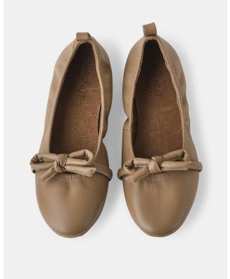 Walnut Melbourne - Anthea Leather Ballet - Ballet Flats (Fawn) Anthea Leather Ballet