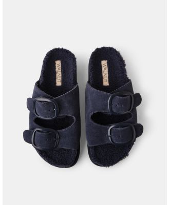 Walnut Melbourne - Milly Suede Slide - Casual Shoes (Navy) Milly Suede Slide