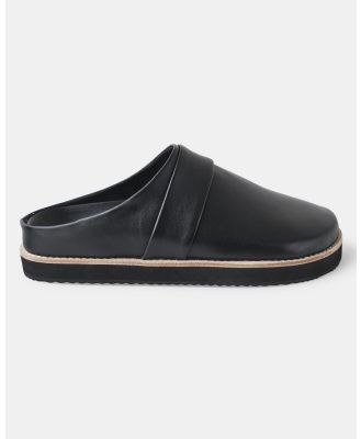 Walnut Melbourne - Palmer Leather Mule - Casual Shoes (Black) Palmer Leather Mule