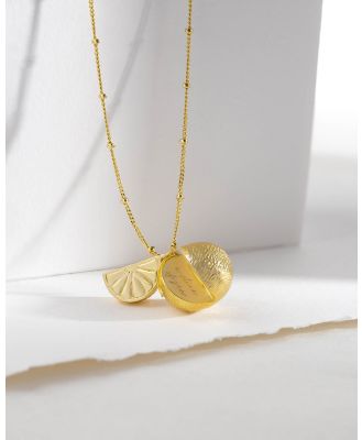 Wanderlust + Co - A Slice of Zen Orange Gold Necklace - Jewellery (Gold) A Slice of Zen Orange Gold Necklace