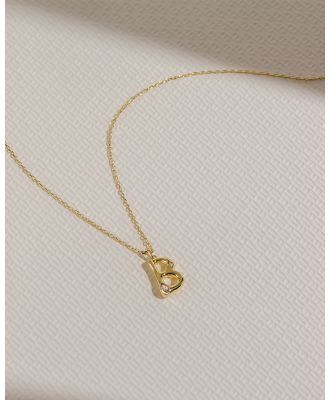 Wanderlust + Co - Alphabet Bubble Pendant Necklace   Letter B - Jewellery (Gold) Alphabet Bubble Pendant Necklace - Letter B