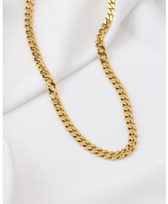 Wanderlust + Co - Chunky Curb Gold Chain Necklace - Jewellery (Gold) Chunky Curb Gold Chain Necklace