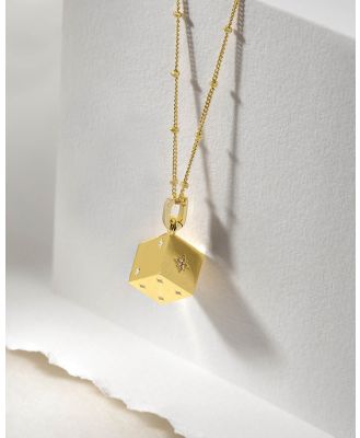 Wanderlust + Co - Dice Gold Necklace - Jewellery (Gold) Dice Gold Necklace