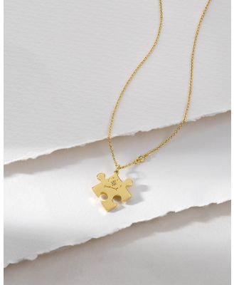 Wanderlust + Co - Found Within Puzzle Piece Gold Necklace - Jewellery (Gold) Found Within Puzzle Piece Gold Necklace