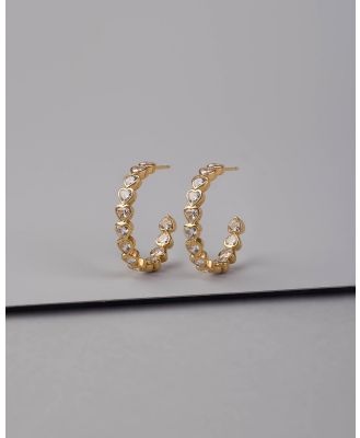 Wanderlust + Co - Heart Hoop 14K Gold Vermeil Earrings - Jewellery (Gold) Heart Hoop 14K Gold Vermeil Earrings