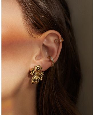 Wanderlust + Co - In Bloom Gold Stud Earrings - Jewellery (Gold) In Bloom Gold Stud Earrings