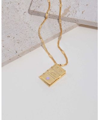 Wanderlust + Co - Next Chapter Book Gold Necklace - Jewellery (Gold) Next Chapter Book Gold Necklace