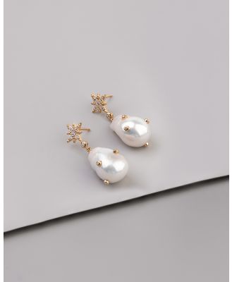 Wanderlust + Co - Pearl Baroque 14K Gold Vermeil Earrings - Jewellery (Gold) Pearl Baroque 14K Gold Vermeil Earrings