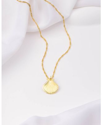 Wanderlust + Co - Seashell Gold Locket Necklace - Jewellery (Gold) Seashell Gold Locket Necklace