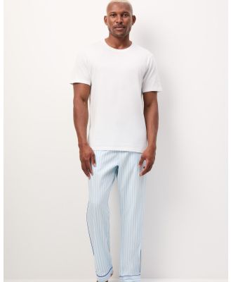 Wanderluxe Sleepwear - Daydreamer Long Pants and White T Shirt - Two-piece sets (Baby Blue / White) Daydreamer Long Pants and White T-Shirt